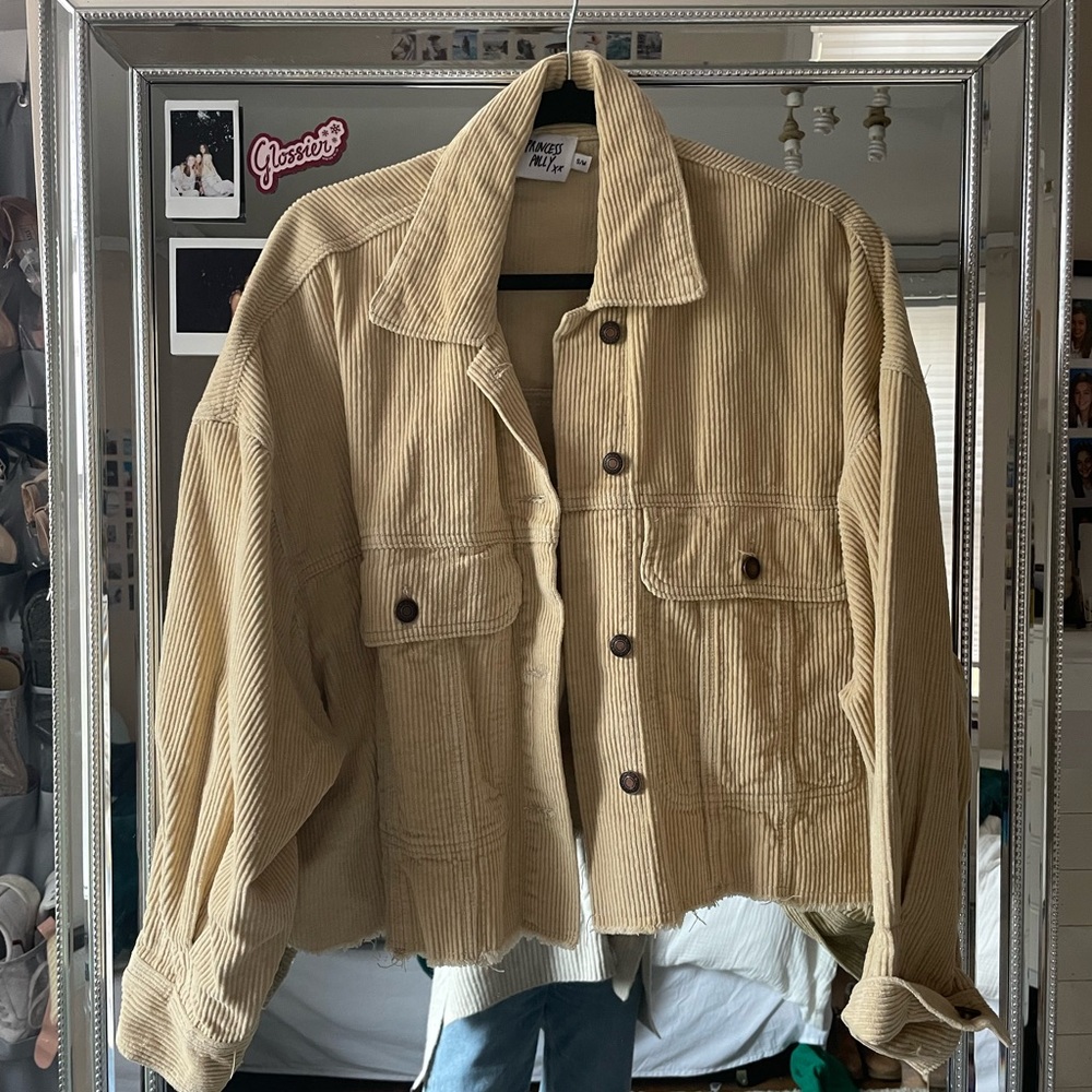 Princess Polly Crop Tan Corduroy Jacket